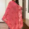 Pink Indian tassel shawl