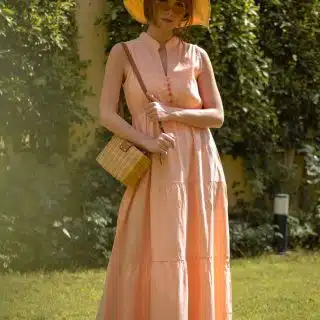 Peach Linen Dress