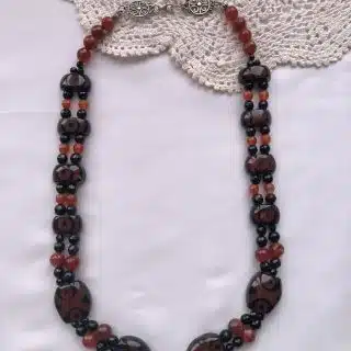 Vintage Browen Black Agate Tibetan Necklace - Timeless Beauty Handcrafted with Passion.