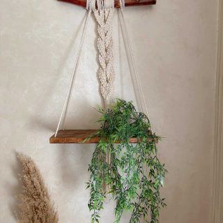 Macrame braided shelf