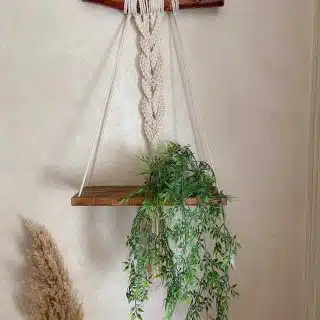 Macrame braided shelf