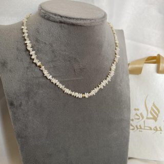 Sea Finds Gold and Pearl Necklace
