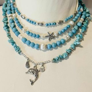 Summertime,turquoise Howlite necklaces, sold separately.