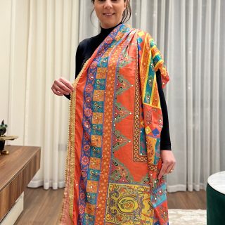 Colorful silk shawl