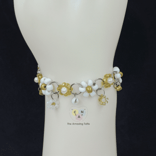 White Gold flower bracelet