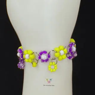 Purple Yellow flower bracelet