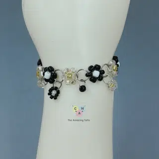 Black flower bracelet