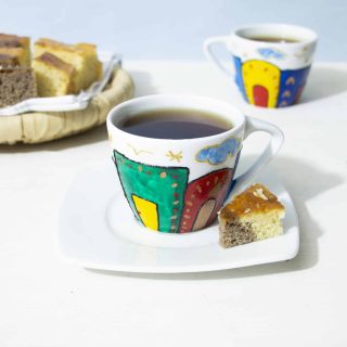 Nubian Houses and clouds tea cup