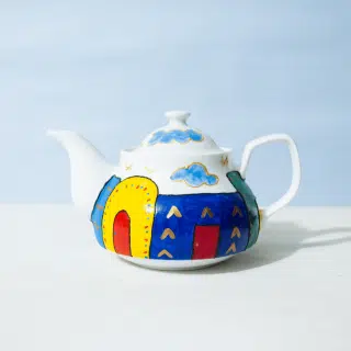 Teapot Nubian houses and clouds