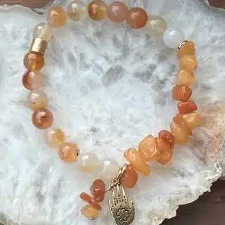 Agate stretch bracelet , gold filled spacers.