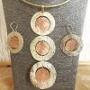 Brass dangling circles set