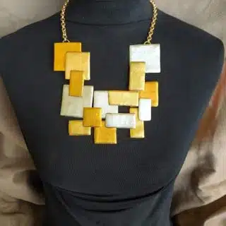 squares gold and silver necklace