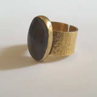 Textured labradorite ring