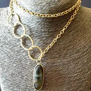 No hook long labradorite necklace