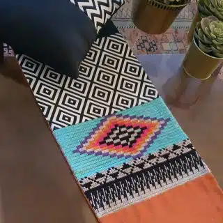 A set of a runner and cushion