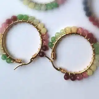 Colorful gold plated earring