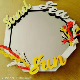 Sand, Sea & Sun Hexagon mirror