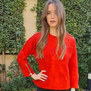 Orange red tie dye tripple zipper top