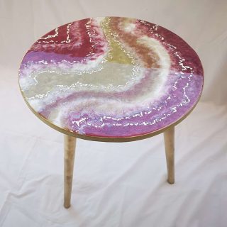 Bordeau Table with Gold Leaves