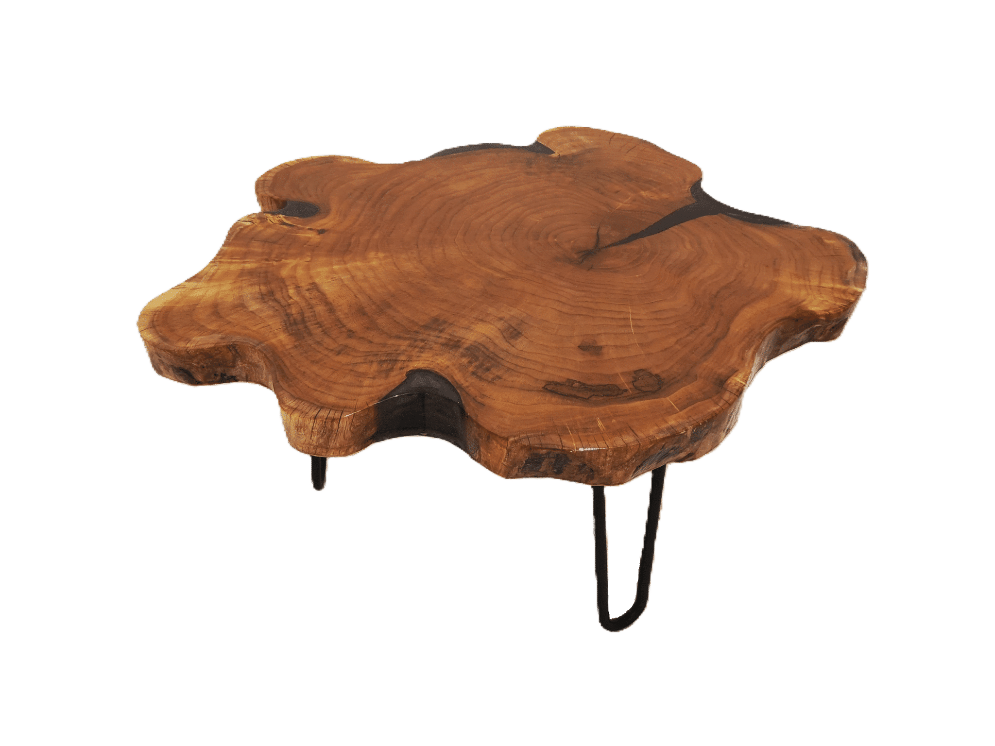 Live Edge Couch Table with Grey Epoxy 1 live edge couch table with cracks filled with grey epoxy