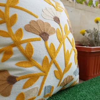 Yellow flowers cushion cover