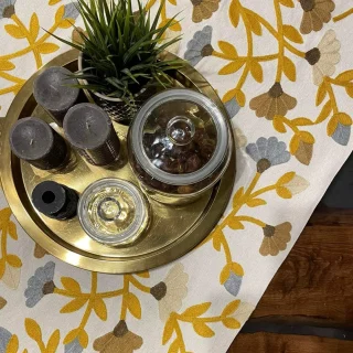 Yellow flowers wide runner