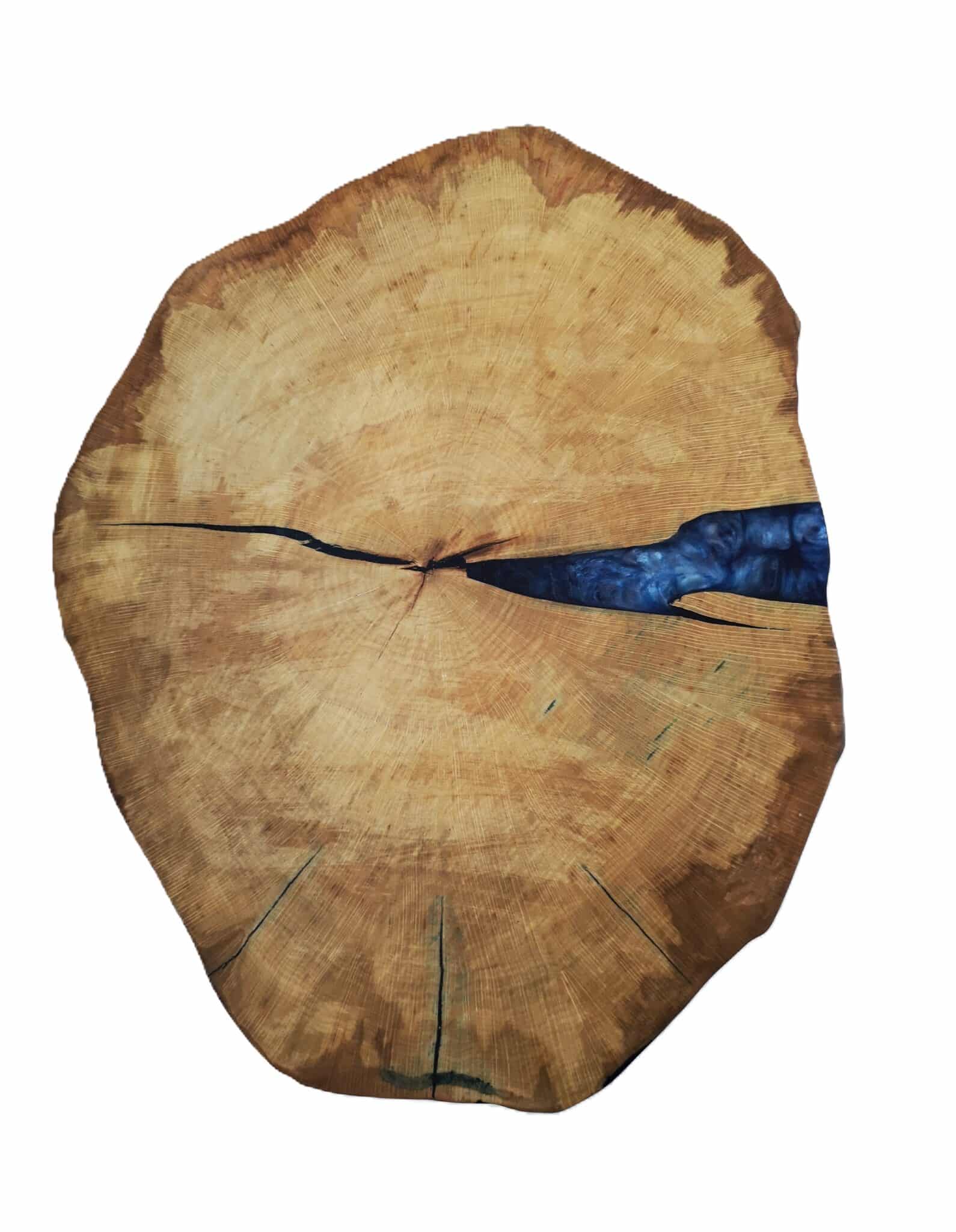 Live Edge Coffe Table 3 dark blue and off-white epoxy