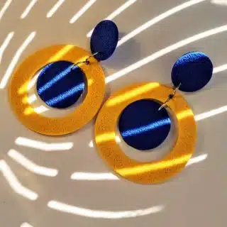 yellow &blue earrings