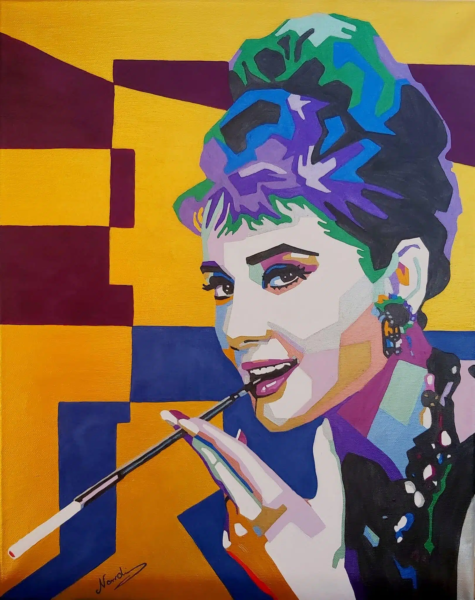 Audrey Hepburn Pop Art Painting 1 pop art painting of audrey hepburn