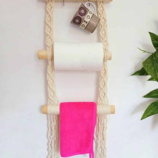 Macrame kitchen hanger / mugs and paper holder