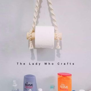 Macrame toilet paper holder