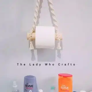 Macrame toilet paper holder