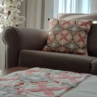 Rose arabesque cushion cover