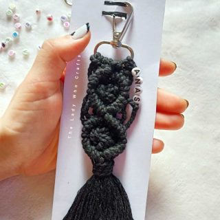 Macrame keychain with name 🖤✨