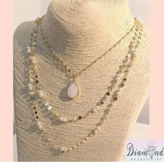 3-layered loly beads necklace