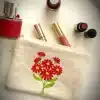 Hand-embroidered Linen Pouch