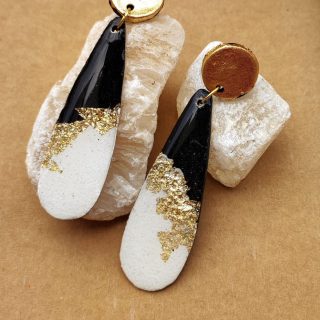 Black and white earrings