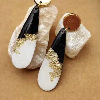 Black and white earrings