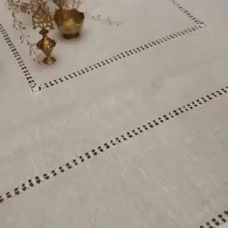 1*1 linen off white tablecloth