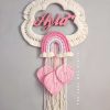 Macrame baby's name cloud wall hanging 💕