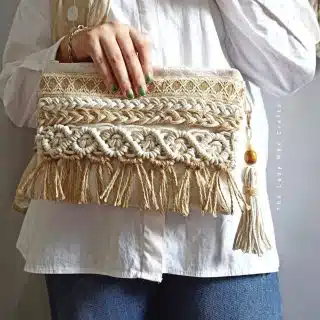 Diamond and braids macrame clutch 💛✨