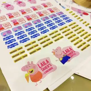 Peppa pig waterproof school stickers