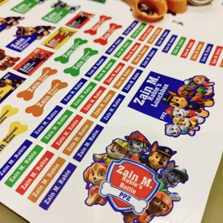 Paw patrol waterproof school stickers