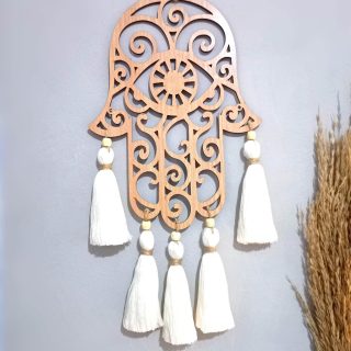 Macrame / wooden hand with tassels ✨💛
