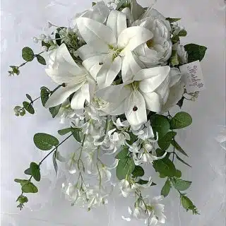 White lilies wedding bouquet