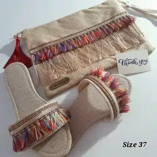 Natural beige lovers ✨️a Clutch and Slippers set