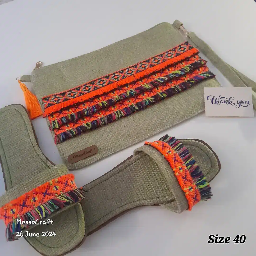 Green lovers π a clutch and slippers set 2 IMG 20240708 170028 887