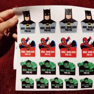 Superheroes waterproof school stickers