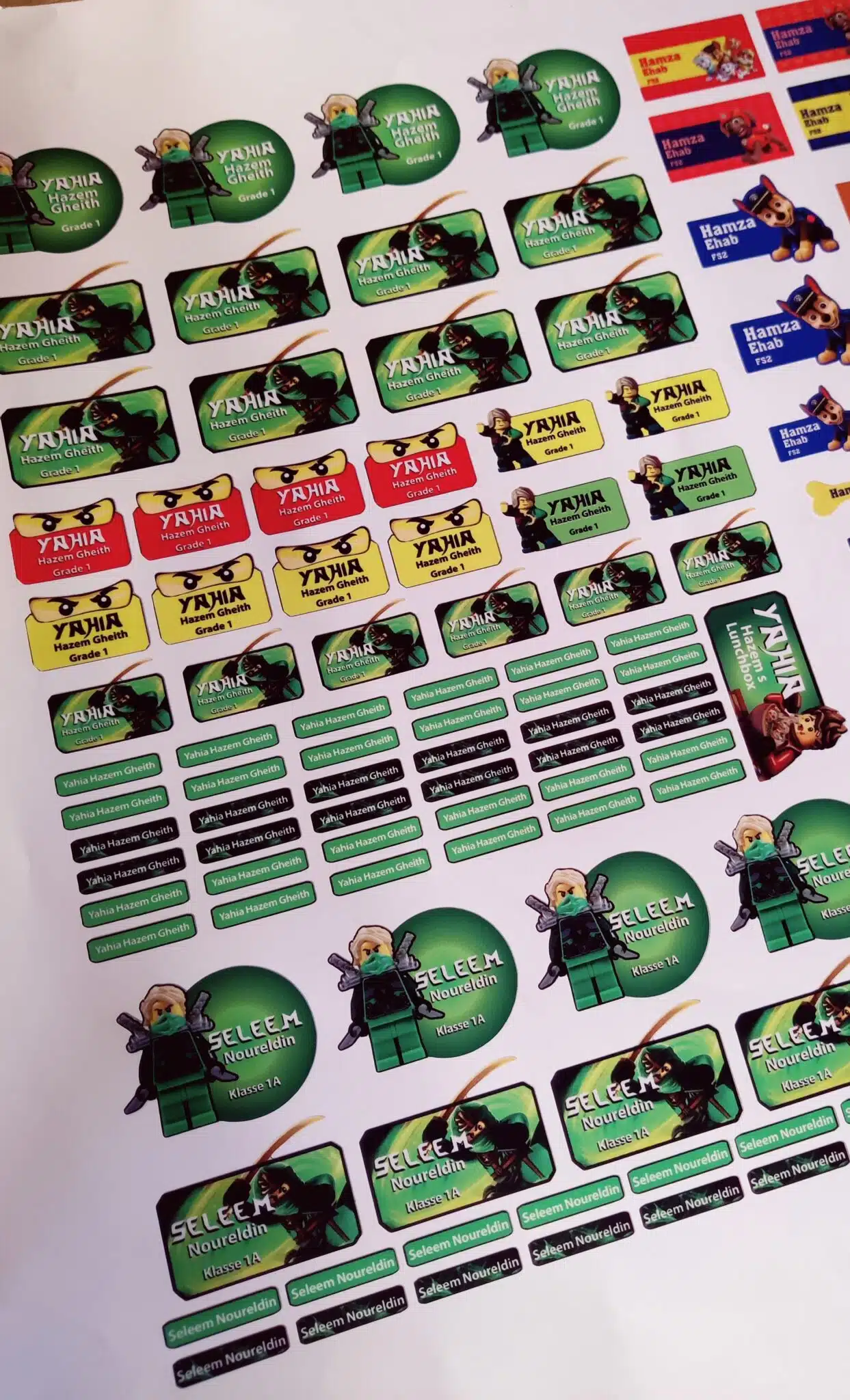 Ninjago waterproof school stickers 1 Ninjago waterproof school stickers