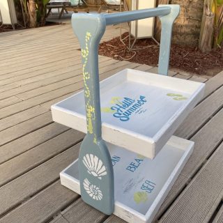 Vintage Blue Oar Tray